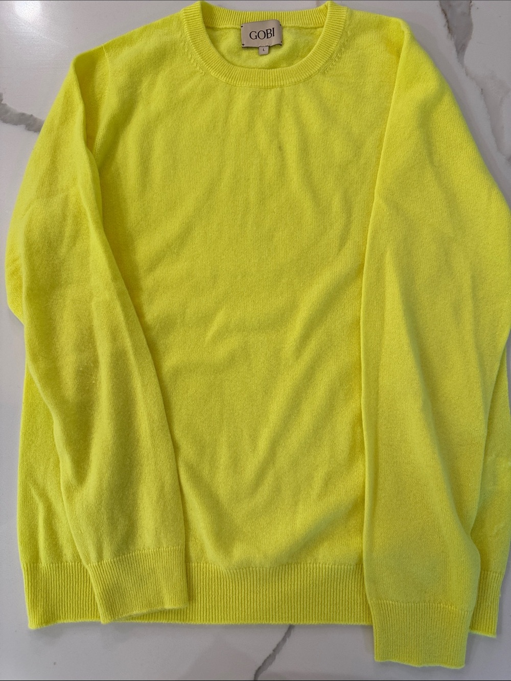 GOBI Neon Yellow Crewneck Sweater cashmere 💯 💛💛💛